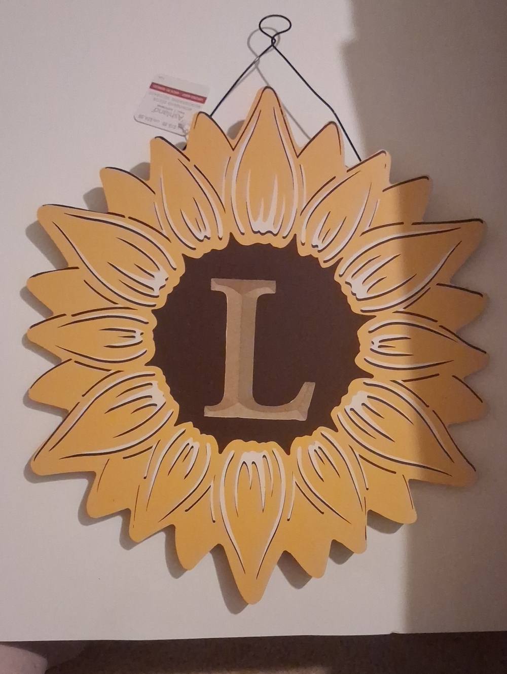 Ashland Yellow Sunflower Monogram Wall Hanging with Gold Letter